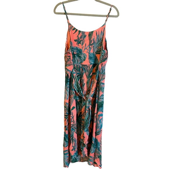 Cynthia Rowley Designer Sleeveless Dress Pink with Green Leaves Size 12 - Picture 4 of 5